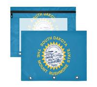 Pencil pouching Clear Plastic File Folder for A4 Paper Letter 2 Pack Teacher Classroom Supplies South Dakota State Flag