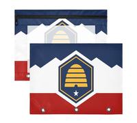 Pencil pouching Clear Plastic File Folder for A4 Paper Letter 2 Pack Teacher Classroom Supplies Utah State Flag