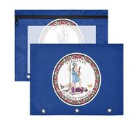 Pencil pouching Clear Plastic File Folder for A4 Paper Letter 2 Pack Teacher Classroom Supplies Virginia State Flag