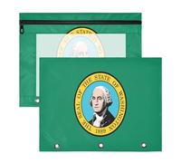 Pencil pouching Clear Plastic File Folder for A4 Paper Letter 2 Pack Teacher Classroom Supplies Washington State Flag