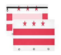 Pencil pouching Clear Plastic File Folder for A4 Paper Letter 2 Pack Teacher Classroom Supplies Washington D.c. Flag