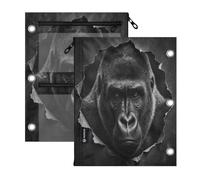 pencil pouching for 3 Ringing binder 2 pack Gorillas Animal Art Animal