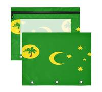 Pencil pouching Multi-Purpose Pen Holder Case for A4 Paper Letter 2 Pack Students Back to School Flag of The Cocos (Keeling) Islands