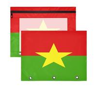 Pencil pouching Multi-Purpose Pen Holder Case for A4 Paper Letter 2 Pack Students Back to School National Flag of Burkina Faso