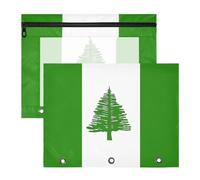 Pencil pouching Sturdy Plastic File Folder for 3 Ringing Binder 2 Pack Teacher Back to School Flag of New Caledonia