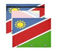 Pencil pouching Sturdy Plastic File Folder for 3 Ringing Binder 2 Pack Teacher Back to School National Flag of Namibia
