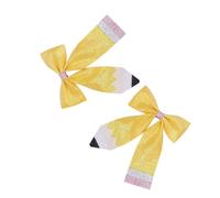 Pencil Ribbon Bowknot Hair Clip for Student School Girl Glittering Hair Bows Back to School Kids Hair Styling Accessory