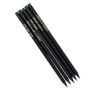 Pencil Set for Adults - 5 Pieces Gold Leaf Dark Wood Pencils as with Words | Portable Pencils for Daily Life, Work, Encouraging Pencils for Teachers, Accountants