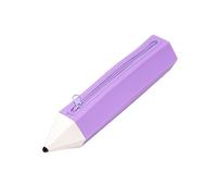 Pencil shape pen bag silicone pencil case soft holder is easy to clean for markers, purple