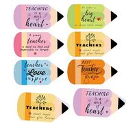 Pencil Shape Teacher Appreciation Cards 24 Sets Thank You Pencil Shape Card - Inspirational Quotes Thank You Note School Themed ThankYou Greeting Teacher Card for School Graduation Party (colour 1)