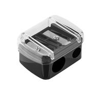 Pencil Sharpener - ABS Double-Hole Student Pen Sharpener for Classroom | Manual Safe Pencil Sharper | Multifunctional Portable Stationary Supplies with Lid for Students & Teachers | Geometric Shape