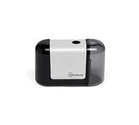 Pencil Sharpener Battery Operated by OfficeGoods - Mini Pro - Electric with No Power Cord - Automatic and Portable - Safe for Kids - Works for all Standard #2, Graphite, and Colored Pencils (Black)