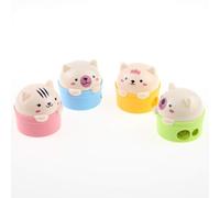 Pencil Sharpener,Cartoon Pencil Sharpener Hand Held, Fun Sharpener Small, Pig Colored Pencil Sharpeners Kawaii Animal Stationary Gifts Mini Birthday Party Favors Supplies Random Color 1PC