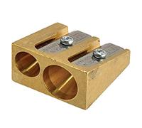 Pencil sharpener, double hole, (brass) wedge