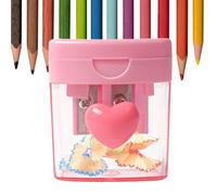 Pencil Sharpener, Handy Double Hole Sharpener for Coloured Pencils, Colouring Pencil Sharpener - Home Office Drawing Makeup Travel Lessons