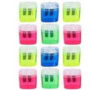 Pencil Sharpener | With 2 Holes | 12 Pieces Handy Tools Office Supplies For Students School Study Living Room Bedroom