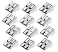 Pencil Sharpeners,12 PCS Mini Pencil Sharpener Metal Aluminum Alloy Handheld Dual Sharpening Blade Double Holes Sharpener for Most Size Pencils Adult Kids