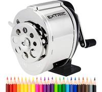 Pencil Sharpeners, Manual Pencil Sharpener Desktop and Wall Mount Pencil Sharpener, Silver 8 Sizes Holes