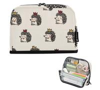 Pencil Storage Case Large Capacity Pen Bags Cute Ranch Porcupine Crown | With Compartment Stationery Storage, for Boys Grade School Supplies