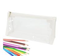 Pencil Storage Tasta - Pencil Pen Case Large Storage | Canvas Zipper Tannon, Travel Nice Clear Pencil Pen Bag | Organizer, white, riferimento alla descrizione, Please refer to description