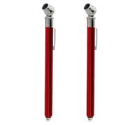 Pencil Tire Pressure Gauge Stainless Steel 10-120 Psi 2pcs Portable | Mechanical Design, Red Body with Four Sided Scaleplate, for Cars, Trucks, Motorcyclists, Garage Checks