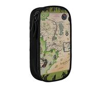 Pencilcase Travel A Map of Middle Earth Pencil Bag Zipper Large Capacity Stationery Organizer Portable for Boys Girls