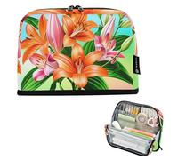 Pencils Storage Bags Bouquet Lilies Orange Zipper Pencil Pouch Large Pencils Case Cute Pen Pouch Girls Animal Print Kids Stationery Back to School Supply