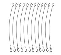 PENCK 2mm Security Cable with Loops 12inch Black Small Cable Lock Vinyl Coated Gate Chain Link Stainless Steel Wire Rope Short Lanyard Cable for Stage Lighting Luggage 12Pcs