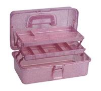 PENCK 3-Tier Stackable Storage Organizer Box, Art & Craft Storage Container, Carry Tackle Organizer, Medicine Cosmetic for Art Supply Makeup Hair Accessories Painting Tools (Pink)