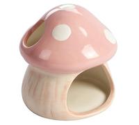 PENCK Cute Aquarium Mushroom House Betta Fish Tank Accessory Decor Mini Ceramic Fish Hideout Shrimp Cave Ornament (Pink)