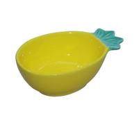 PENCK Small Guinea Pig Food Bowl Pineapple-Shaped Cute Ceramic Hamster Water Bowl Ferret Rat Chinchilla Rabbit Feeding Dish Young Animal Feeder(Yellow)