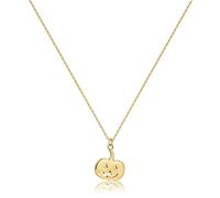 Pencros Dainty Pendant Necklace,18K Gold Plated Pumpkin Ghost Hammered Coin Delicate Chain Minimalist Simple Halloween Jewelry Friend's Gift