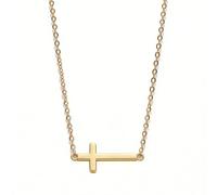 Pencros Simple Cross Necklace 18K Gold/Silver Filled Crucifix Faith Pendant Dainty Cross Choker Tiny Necklace for Women Girls