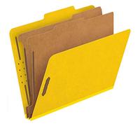 Pendaflex Classification Folders, 2 Dividers, 2" Fasteners, Letter Size, Yellow, 10/Box (24134P)