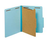 Pendaflex Classification Folders, Standard, 1 Divider, Embedded Fasteners, 2/5 Cut Tab, Blue, Letter, 10/BX (23730P), Specialty