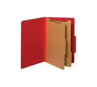 Pendaflex Classification Folders, Standard, 2 Dividers, Embedded Fasteners, 2/5 Cut Tab, Bright Red, Legal Size, 10/BX (29031P)