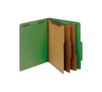 Pendaflex Classification Folders, Standard, 3 Dividers, Embedded Fasteners, 2/5 Cut Tab, Dark Green, Letter, 10/BX (24097)
