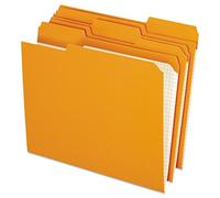 Pendaflex Color File Folders with Interior Grid, Letter Size, Orange, 1/3 Cut, 100/BX (R152 1/3 ORA)