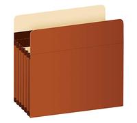 Pendaflex Expanding Accordion File Pockets, Extra Durable, Expands 5.25", Letter Size, Reinforced with Dupont Tyvek Material, 10/Box (15422) Brown