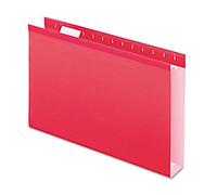 Pendaflex Extra Capacity Reinforced Hanging File Folders, 2", Legal Size, Red, 1/5 Cut, 25/BX (4153x2 RED)