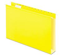 Pendaflex Extra Capacity Reinforced Hanging Folders, 2", Legal Size, Yellow, 1/5 Cut, 25/BX (4153x2 YEL)