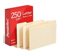 Pendaflex File Folders, Letter Size, 1/3 Cut, Manila, 250 per Box (752250)