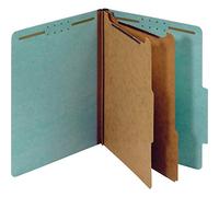 Pendaflex Recycled Classification Folders, 2 Dividers, 2" Embedded Ties, 2/5 Tab, Letter Size, Light Blue, Box of 10 (24030R)