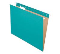 Pendaflex Recycled Hanging Folders, Letter Size, Aqua, 1/5 Cut, 25/BX (81616)
