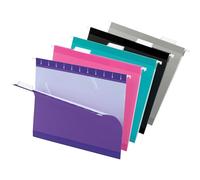 Pendaflex Reinforced Hanging File Folders, Letter Size, 1/5 Cut, Assorted Jewel-Tone Colors, 25/BX (4152 1/5 ASST2)