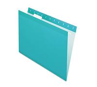 Pendaflex Reinforced Hanging File Folders, Letter Size, Aqua, 1/5 Cut, 25/BX (4152 1/5 AQU)