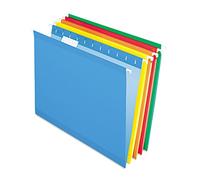 Pendaflex Reinforced Hanging File Folders, Letter Size, Assorted, 1/5 Cut, 25/BX (4152 1/5 ASST)