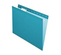Pendaflex Reinforced Hanging File Folders, Letter Size, Teal, 1/5 Cut, 25/BX (4152 1/5 Tea)