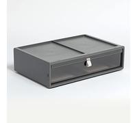 Pendaflex Stackable Drawer, Durable Plastic, Silicon Handles, Tinted Drawers, Single, Gray, 14" x 9" x 3.5", Large, 1 Piece (41794)