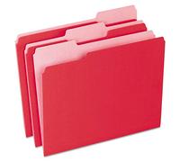 Pendaflex Two-Tone Color File Folders, Letter Size, 1/3 Cut, Red, 100 per Box (152 1/3 RED)